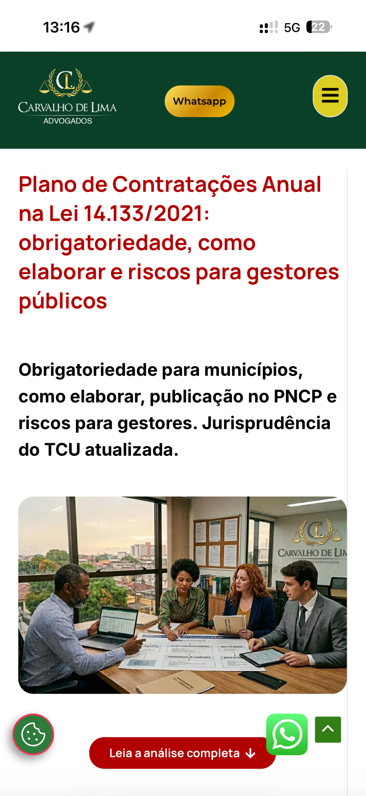 Artigo no celular