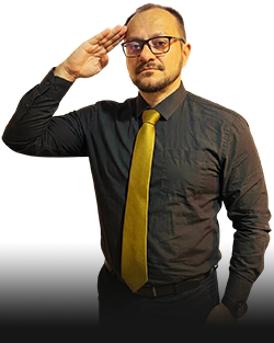 Marcio Caldas faz continência