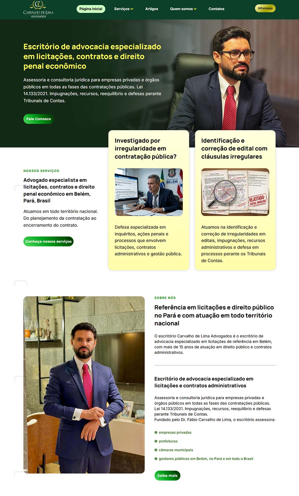 Página inicial de um site MAB