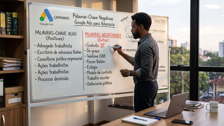 palavras chave negativas google ads advocacia
